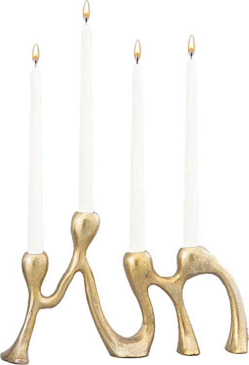 Mbajtës qirinjsh LUMINOSO, alumin i artë, 33x5.5x19.5cm