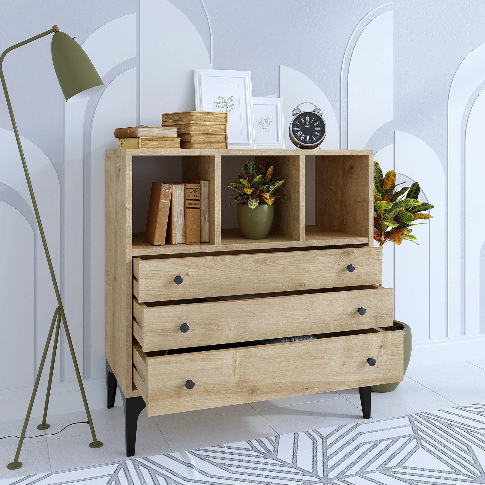 Komodë Hanah Home, ngjyrë lisi, Nevada v2