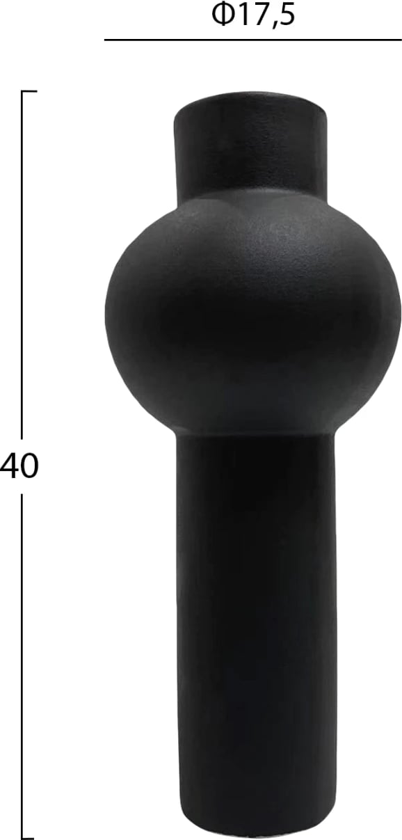 Dekor scepter qeramike për tavolinë, FH4604.02, ngjyrë e zezë mat, Φ17.5x40H cm