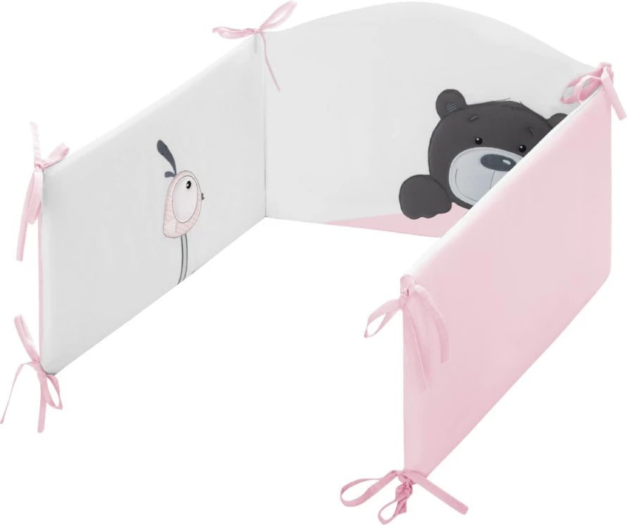 Set shtrati bebe Belisima LILO & LU 3 pjesë 100% pambuk jorgani 100x135 cm, këllëf jastëku 40x60 cm, çarçaf me llastik 180 cm rozë