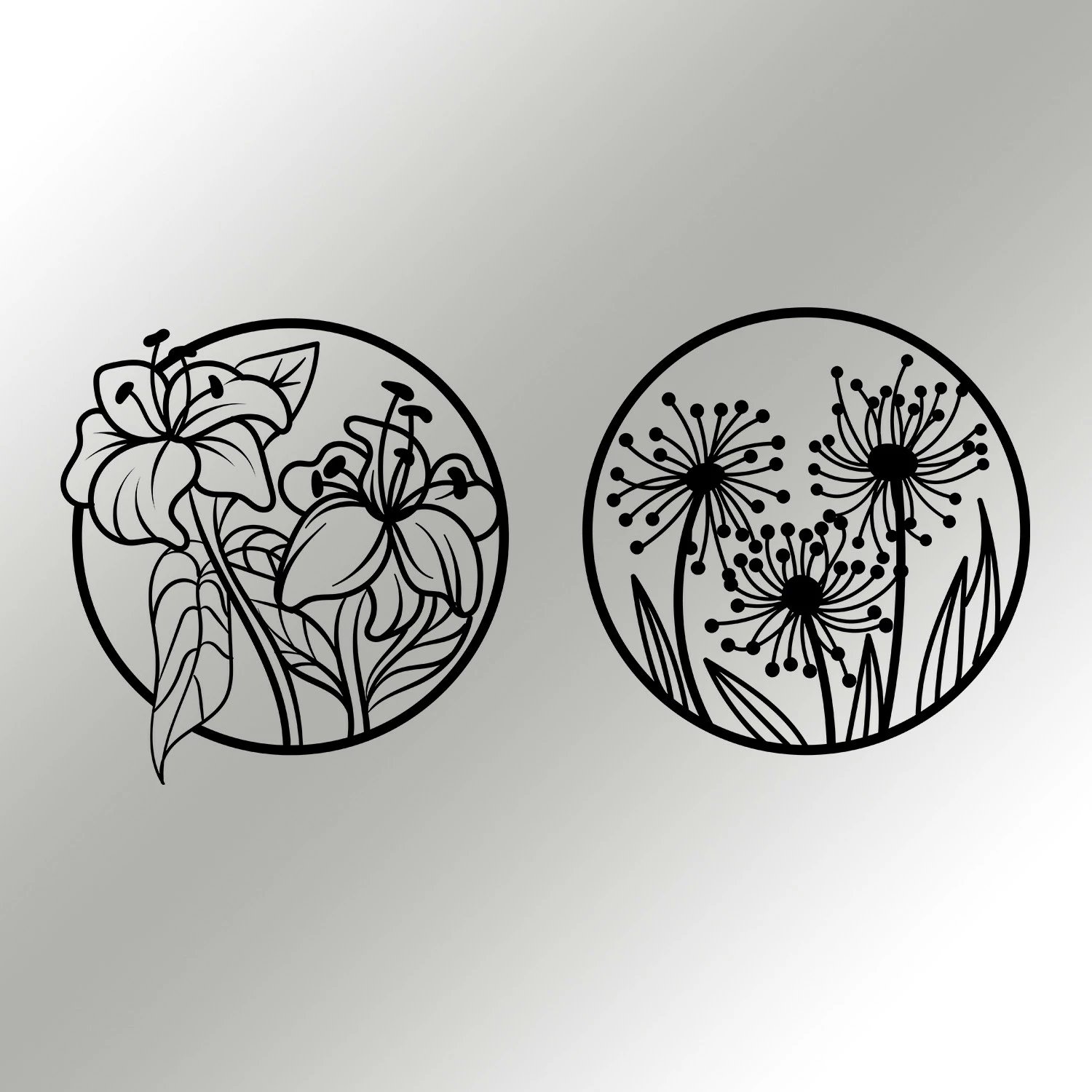 Aksesor dekorativ metalik për mur, Wallity, Mucbir, ngjyrë e zezë, 100x50cm