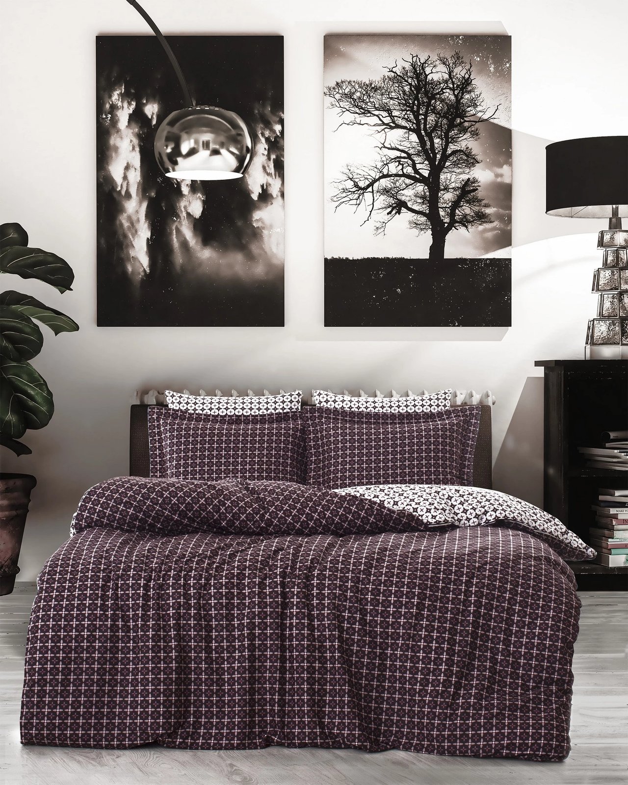 Set mbulesë për jorgan super king, ngjyrë maronë dhe e bardhë, L'essentiel, Camicia Set mbulesë për jorgan super king, ngjyrë maronë dhe e bardhë, L'essentiel, Camicia