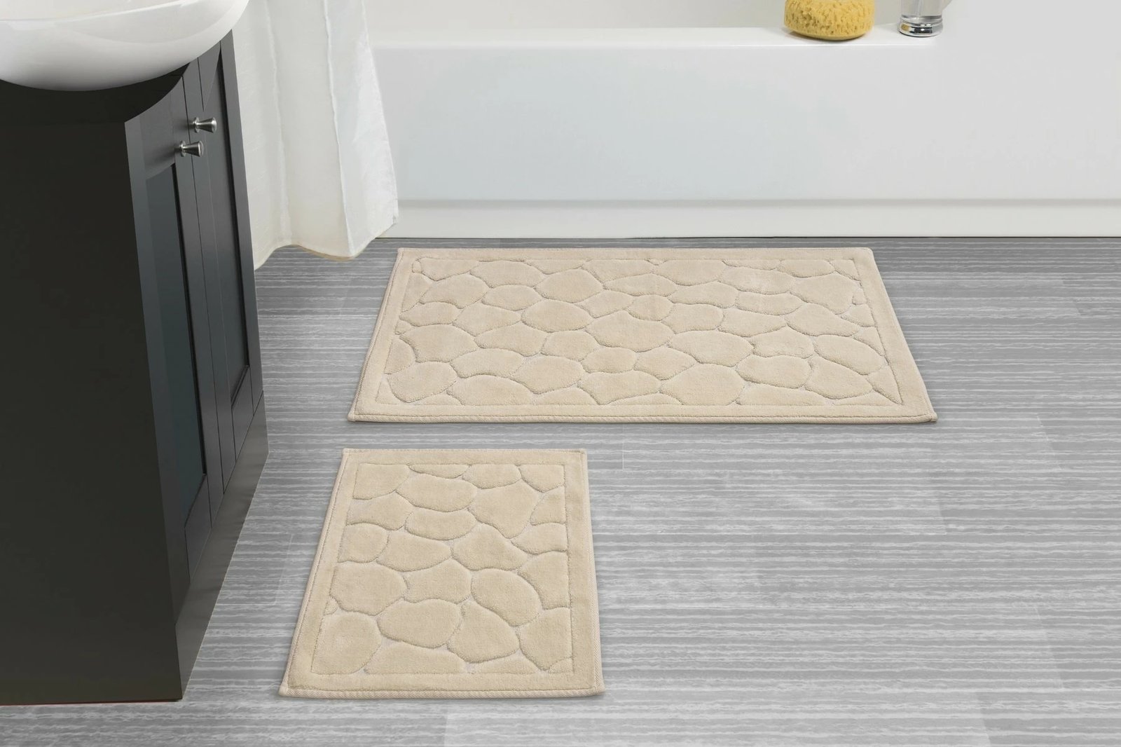 Set tapetash për banjo, 2 copë, pambuk, ngjyrë kafe e çelët, Mijolnir 000127