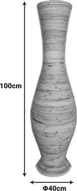 Vazo Virnia, ratan PE, ngjyrë natyrale, 40x100cm