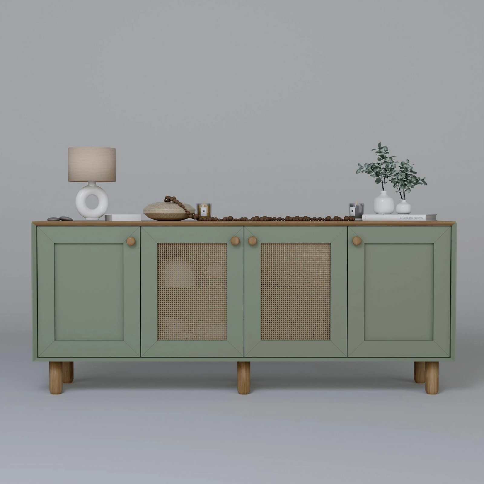 Konsolë Skye Decor, stil bohemian, ngjyrë e gjelbër, 180x75x40cm