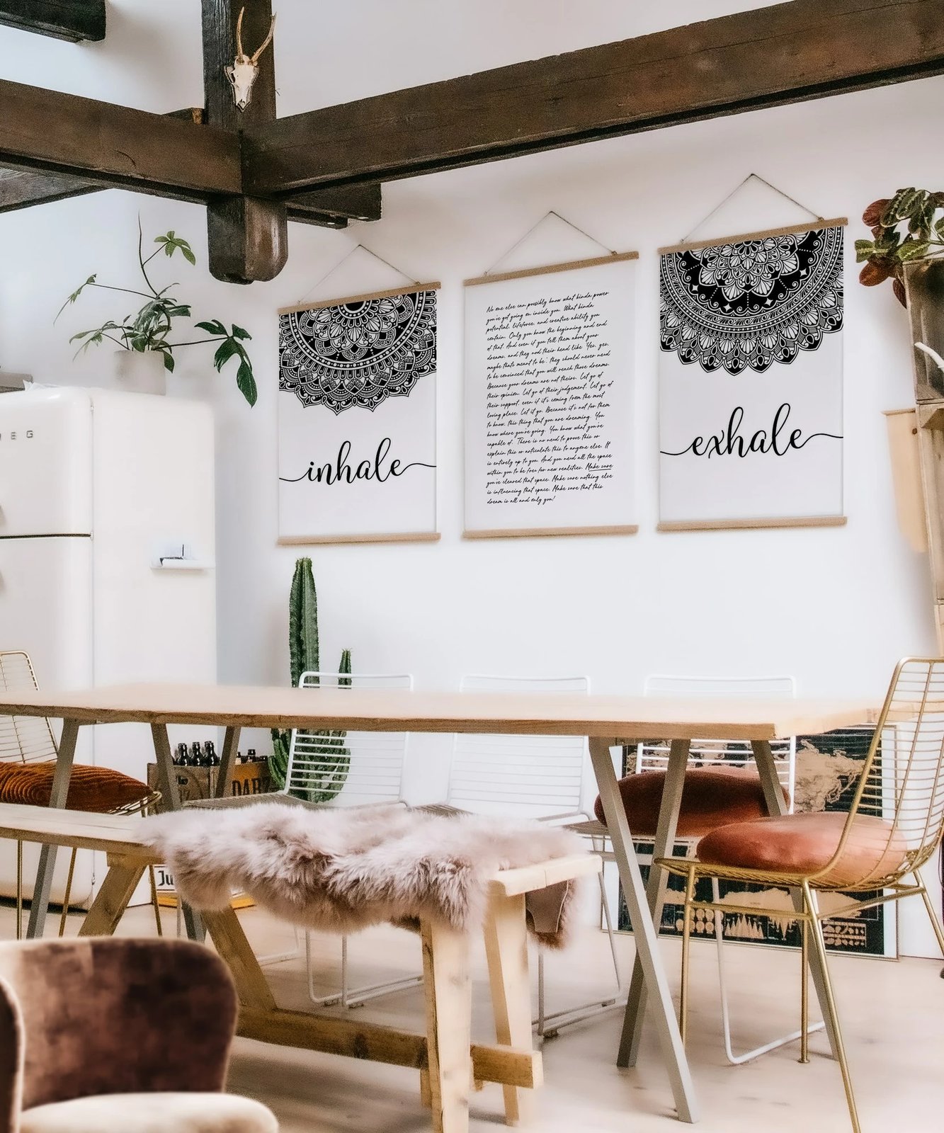 Pikturë dekorative me kornizë, 3 copë, Wallity, SRG31