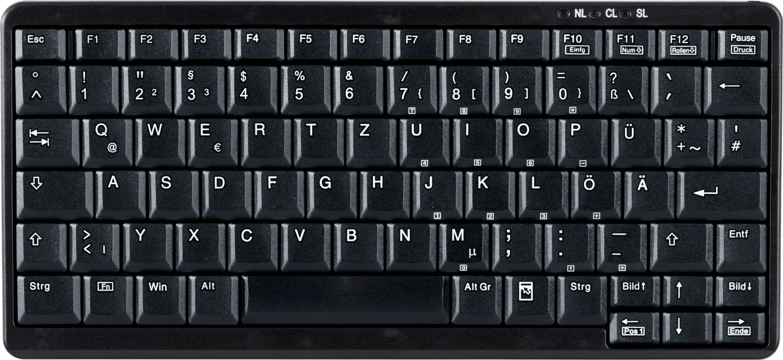 Tastierë Cherry ACTIVE KEY Industry 4.0 mini, stil notebook, e zezë