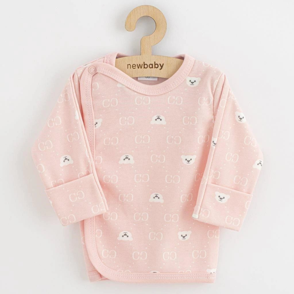 bluzë bebe, NEW BABY, Classic II, 100% pambuk, madhësi 50, për vajza, rozë, set 3 copë