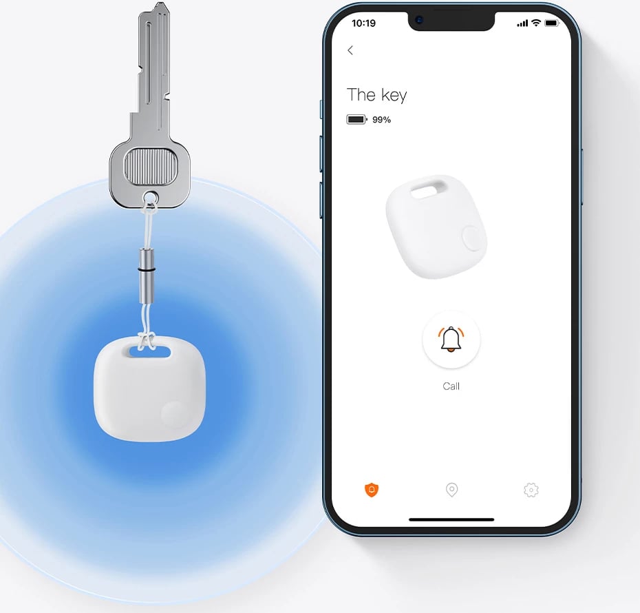 GPS tracker i mençur Baseus T2 Pro për çelësa, çantë, fëmijë, i bardhë