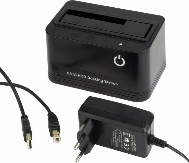 Docking station Gembird HD32-U2S-5 për SSD/HDD 2.5"/3.5", USB 2.0, e zezë