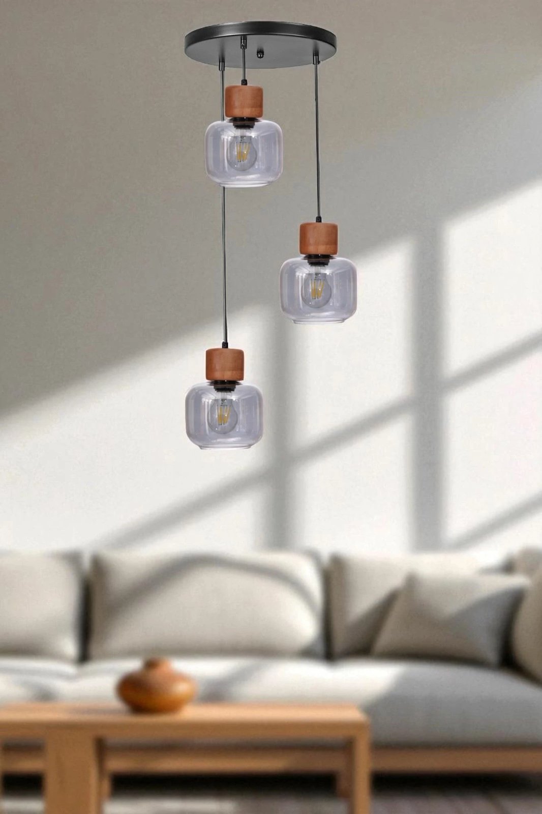 Llambë tavani Opviq, gri, lisi, e zezë, 9069-3