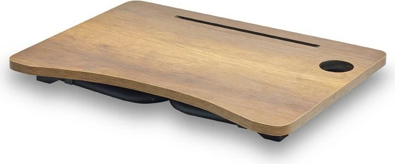 Tavolinë qëndrimi për laptop, ngjyrë arre, këmbë metalike, Hanah Home