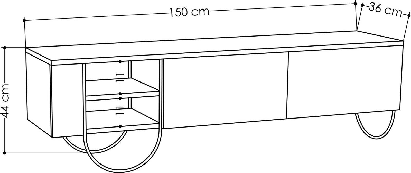 Komodë TV Skye Decor, ngjyrë mocha e çelët, Norfolk