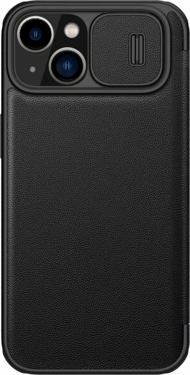 Mbështjellës Nillkin Qin Leather Pro Case për iPhone 14 Plus, me kapak dhe mbrojtje kamere, i zi