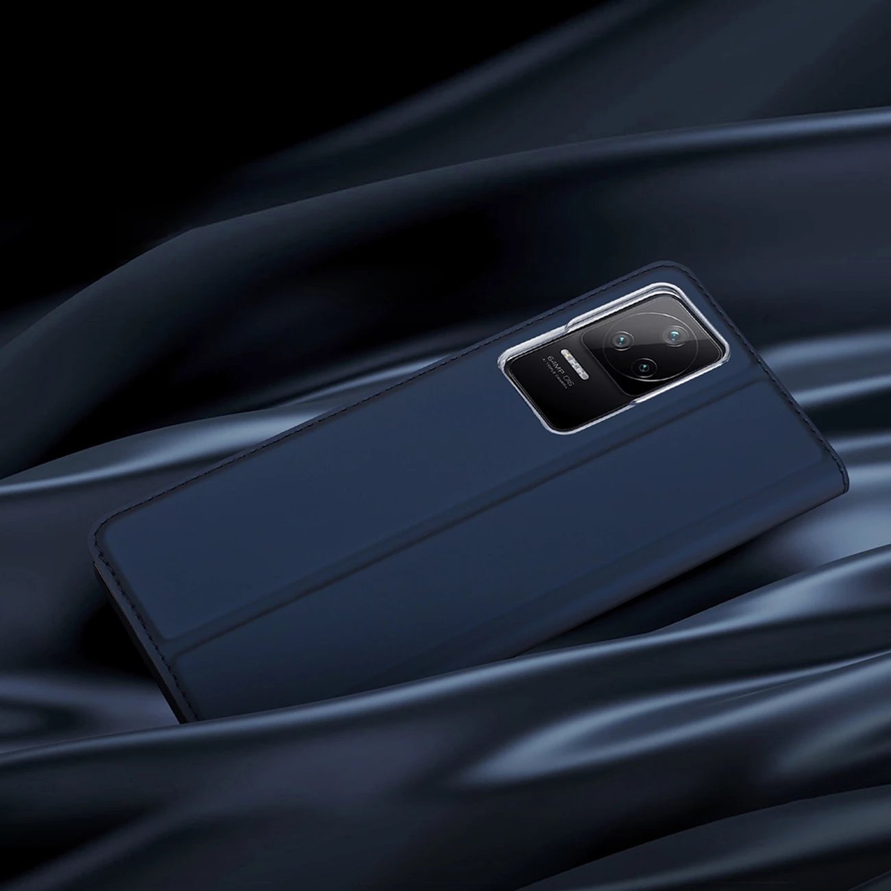 Mbështjellës Dux Ducis Skin Pro për Xiaomi Poco F4 5G, me kapak, xhep kartelash dhe funksion qëndrimi, Kaltër