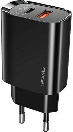 Karikues rrjeti USAMS T35 US-CC121, 20W, 1x USB-C PD3.0 + 1x USB QC3.0, i zi