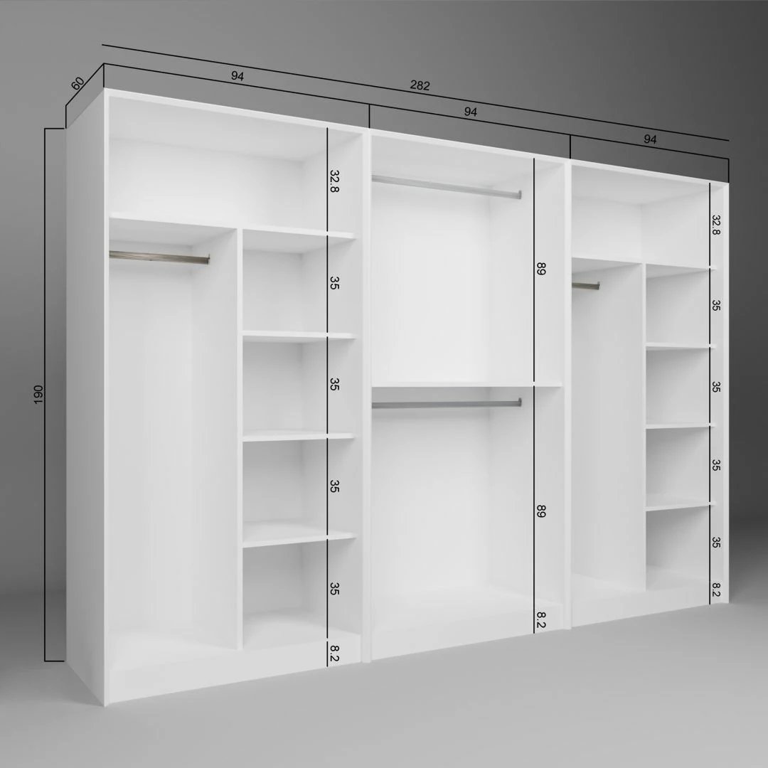 Dollap për rroba, ngjyrë e bardhë, Skye Decor, Lucas 1600-88