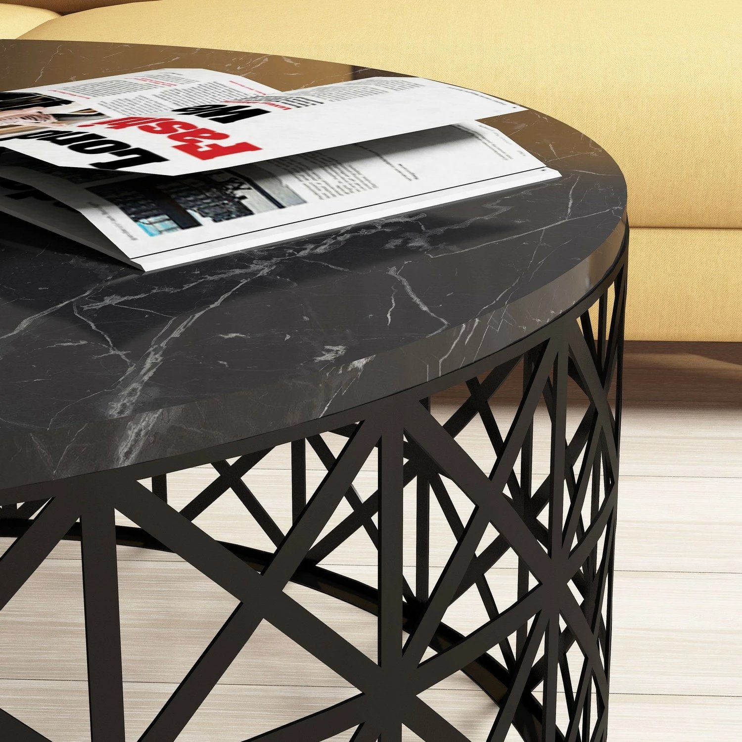 Tavolinë kafeje Hanah Home, Selin, mermer i zi