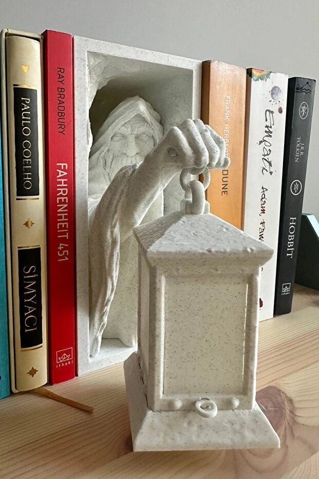 Mbajtës librash plastik, i bardhë, me dritë, Evila Originals, My Sterious