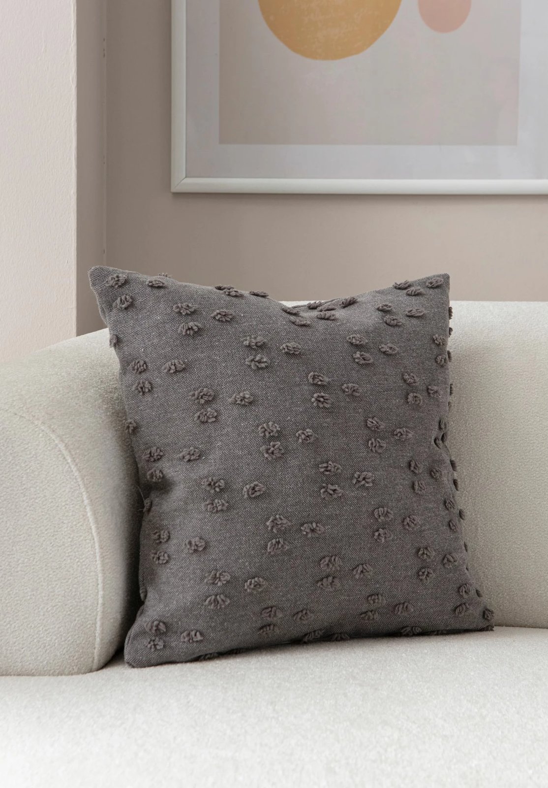 Jastëk dekorativ, ngjyrë gri, Evila Originals, Tuffet v7, 43x43cm