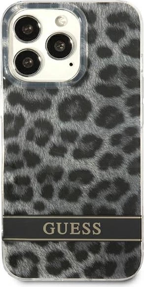 Mbështjellës Guess GUHCP13LHSLEOK për iPhone 13/13 Pro 6.1", hardcase, Leopard, Gri