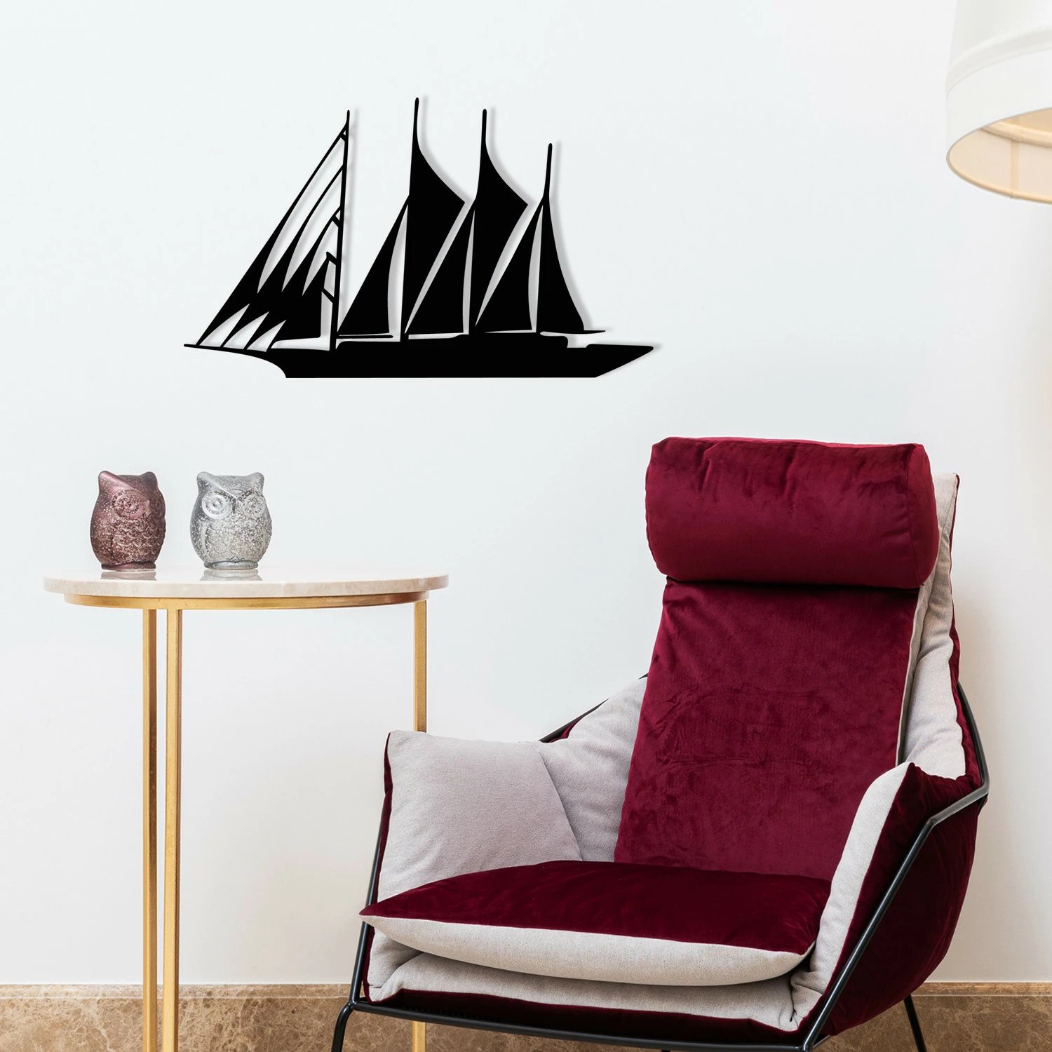 Aksesor dekorativ metalik për mur, Wallity, velierë