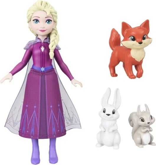 Set lodrash shtëpi dimërore Mattel Frozen JFG28 me kukull Elsa, 3 kafshë, shumëngjyrëshe