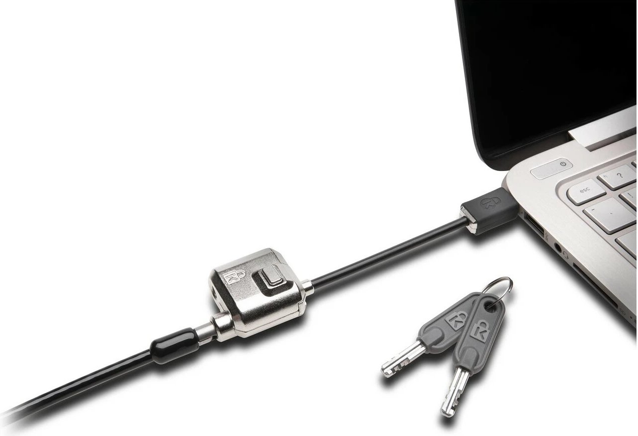 Kensington MiniSaver Lock, 1.8 m, çelës, çelik karboni, e zezë