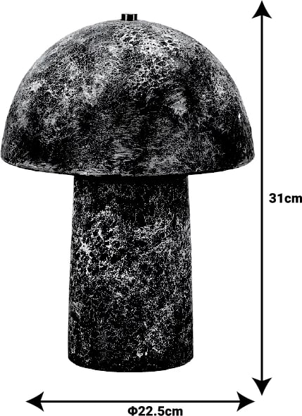 Llambë tavoline Bonbi Inart E27, qeramike e zezë, D22.5x31cm