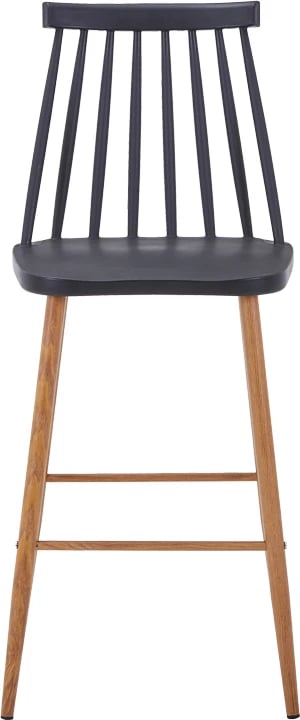 Karrige për bar Aurora I pp, ngjyrë e zezë - këmbë metali natyrale, 42x47x99cm