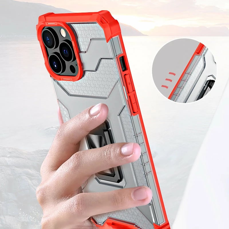 Mbështjellës Hurtel Crystal Ring Case për iPhone 13 Pro Max, me këmbëz, i gjelbër