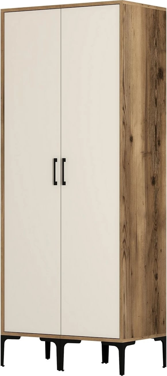 Dollap për dhomë gjumi, ngjyrë arre dhe krem, Skye Decor, Kumsal SS