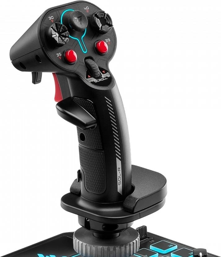 Joystick dhe throttle HOTAS Thrustmaster Sol-R 4 2960945, 21 butona, USB-C me kabllo, për PC, e zezë, set