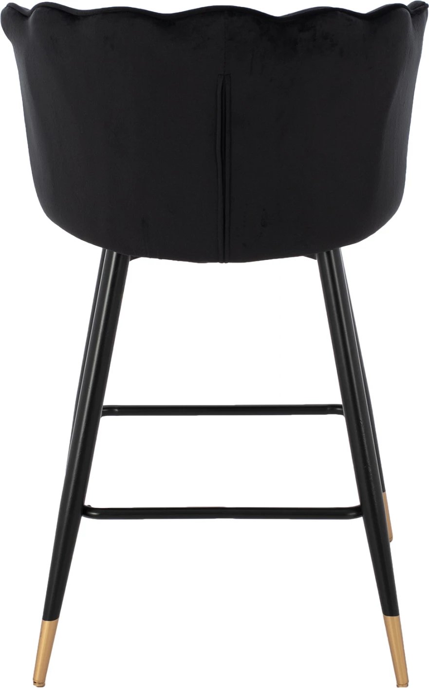 Karrige për bar mesatare FH8736.04 kadife e zezë me kornizë metalike 50x50x90 cm., set prej 2 copë