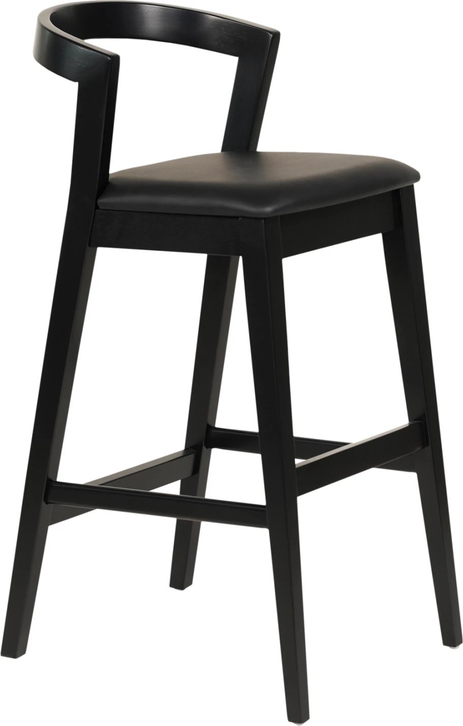 Karrige për bar NAMI FH9952.02 dru gome & PU-e zezë 47,5x59x102,5Hcm