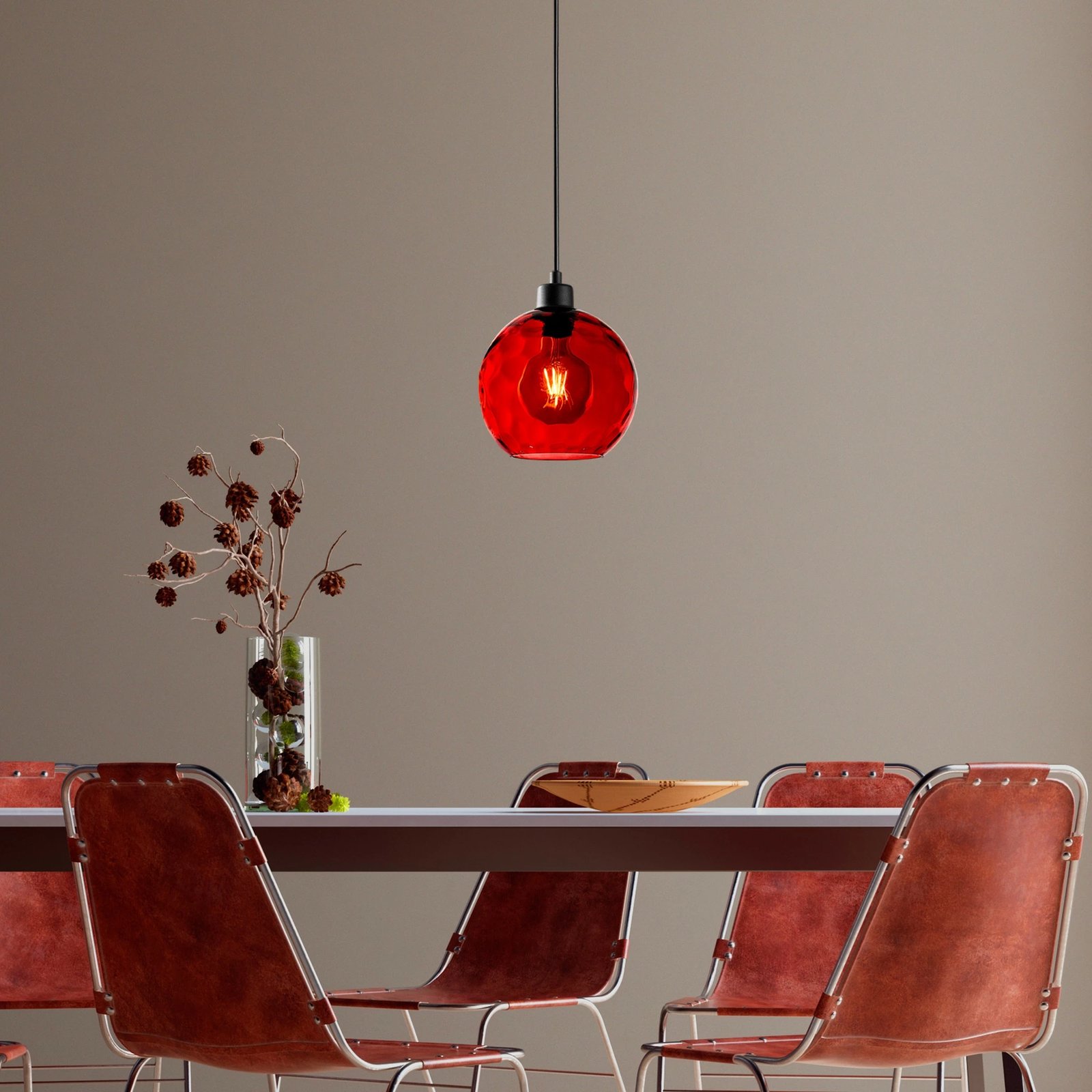 Llambë tavani Opviq Benek, metal i kuq, 20-14301