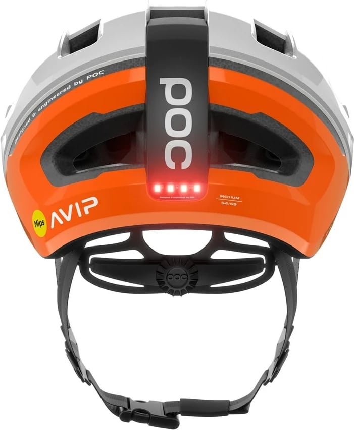 Helmetë POC Omne Beacon MIPS, M/54-59cm, Bardhë, portokalli