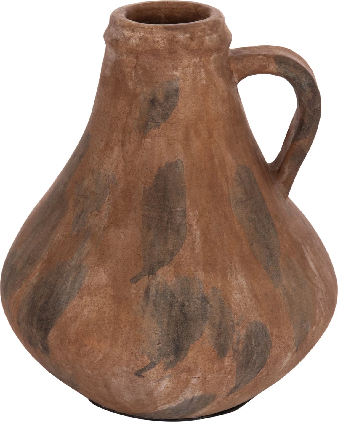Vazo dekorative VERMO, terrakotë, ngjyrë kafe e furçuar, FH4399, 25x28cm