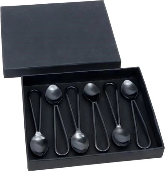 Set lugësh ëmbëlsirash mat, 6 copë, çelik i zi, 13x3x1 cm
