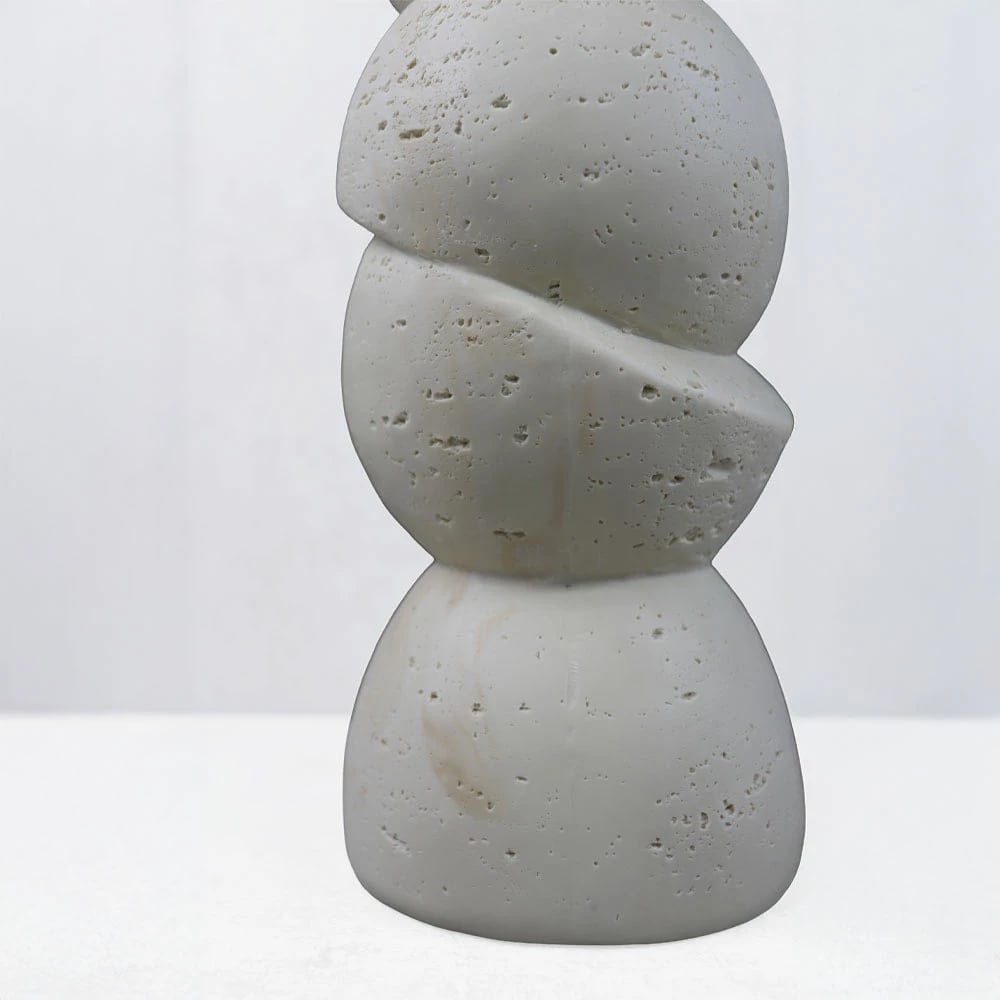 Mbajtës qirinjsh PHAROS II, rrëshirë, bezhë, 10.5x10.5x25cm