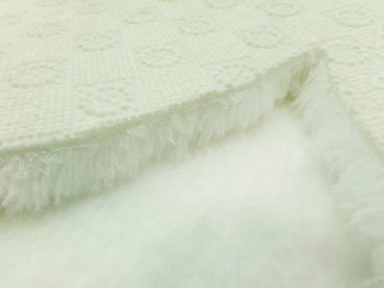 Qilim Daisy, material pelushi, i bardhë, 120x120cm