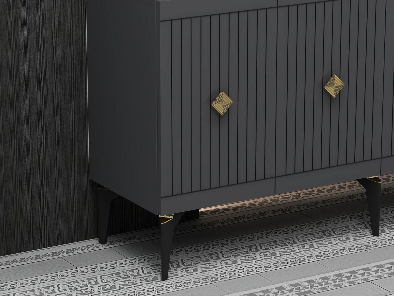 Konsolë Skye Decor, antracit, ar