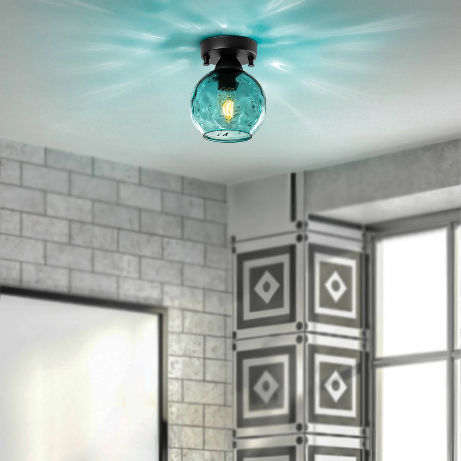 Llambë tavani Opviq Benek - 15 - 14372, ngjyrë kaltër e zezë