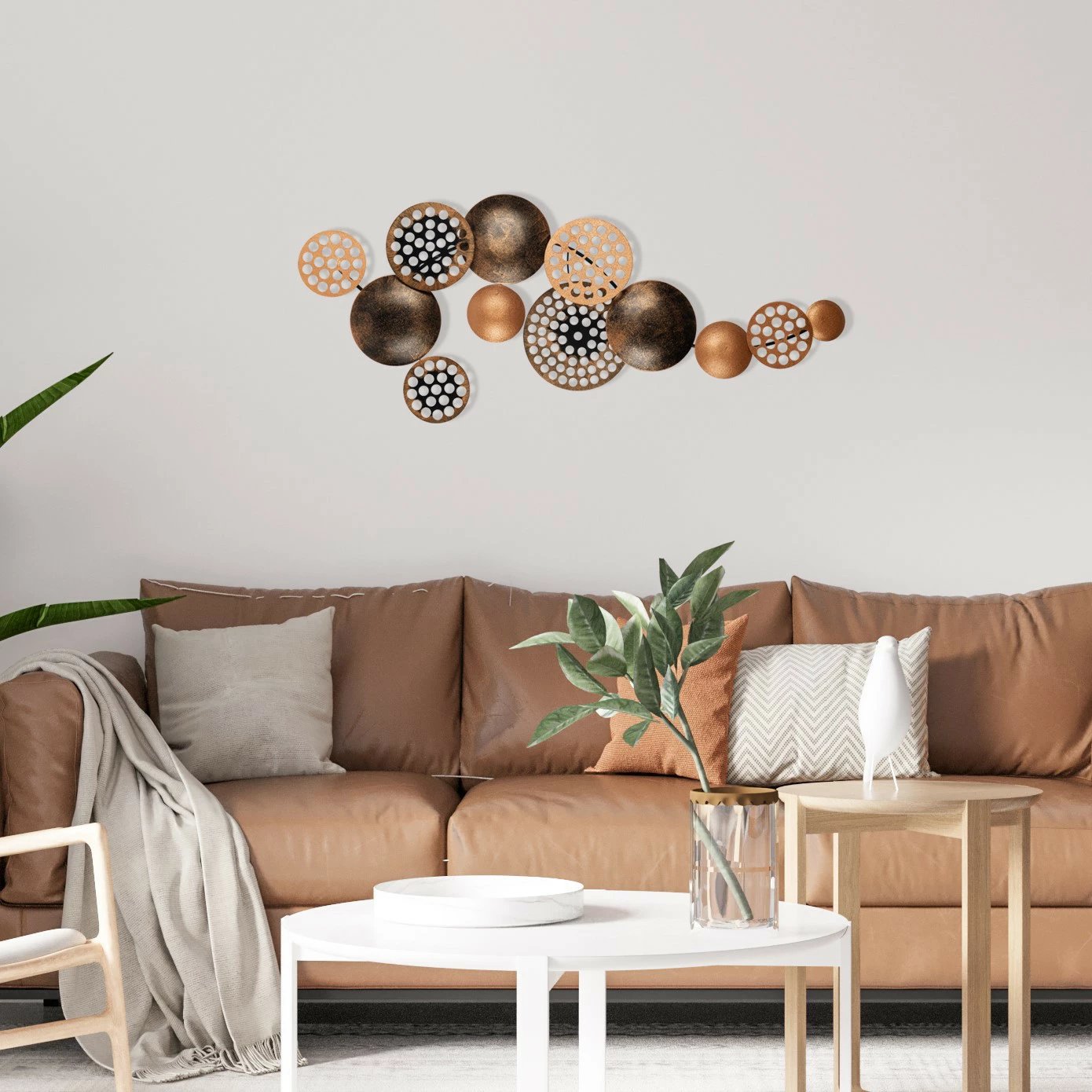 Aksesor dekorativ metalik për mur, Wallity Bronte, CH103-3