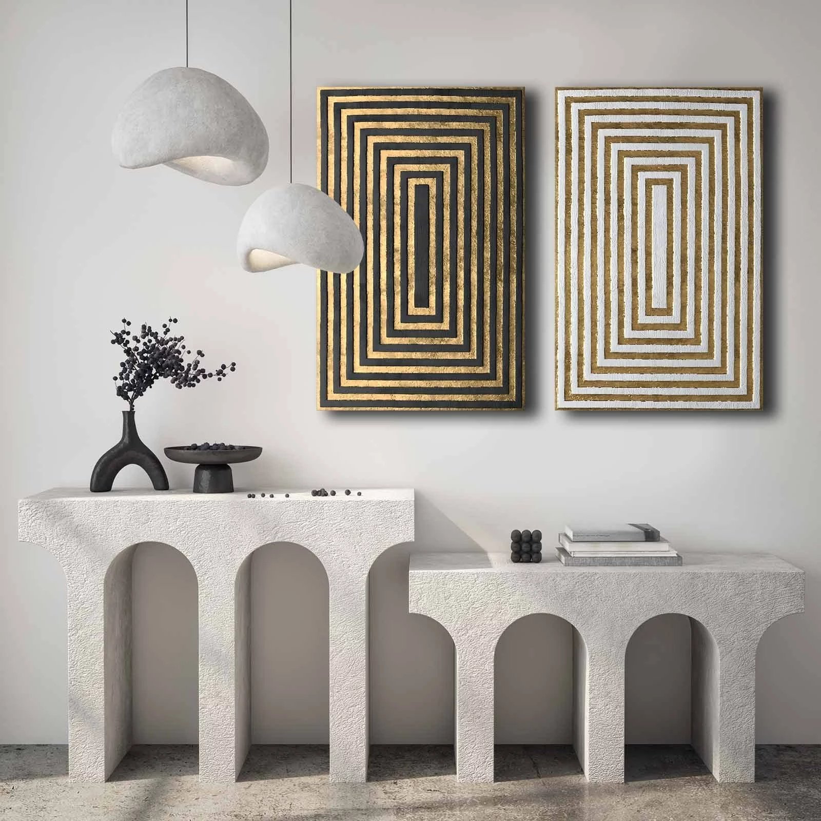 Pikturë dekorative në kanavacë (2 copë), Wallity, 2P4570GSC-012