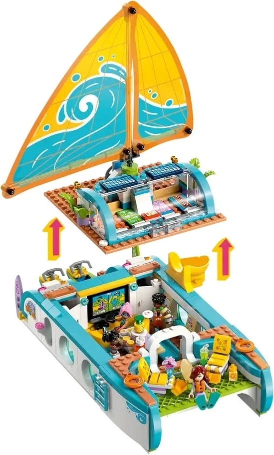 Set LEGO Friends Travel Boat Adventure 42664, 685 pjesë, me 4 minifigura