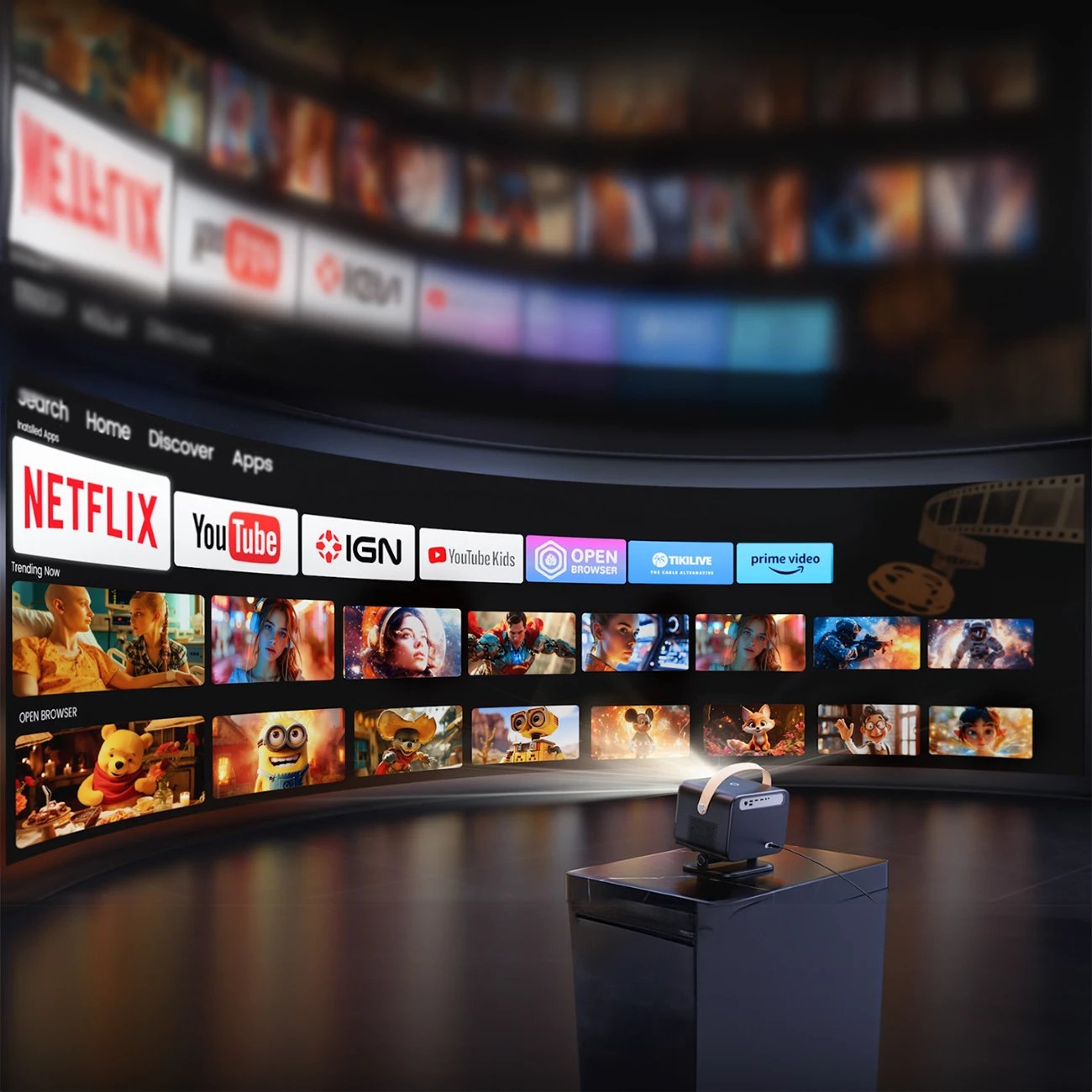 Projektor multimedial Yaber U12, FullHD 1080p, 700 ANSI Lumens, Dolby Audio, i zi