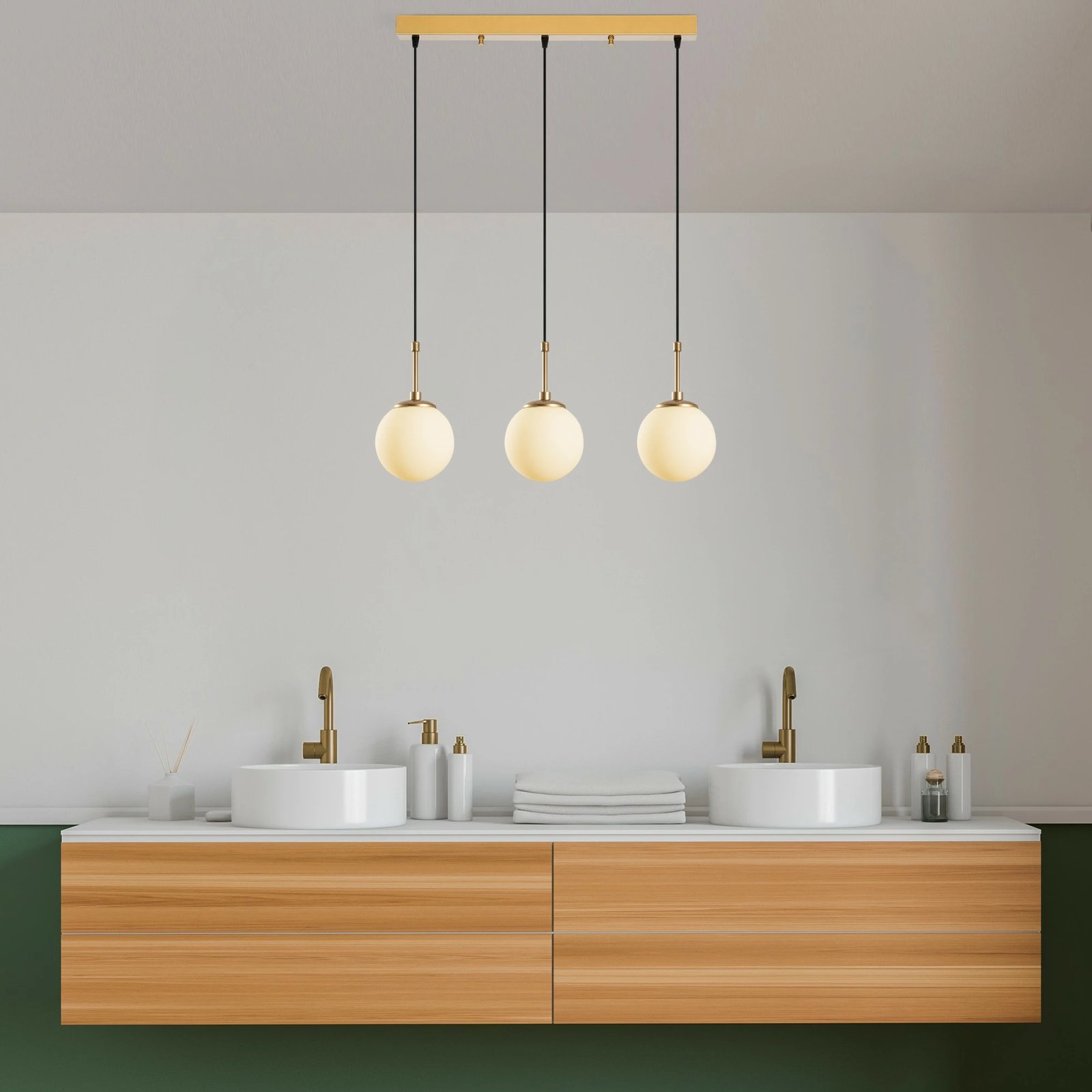 Llambë tavani Opviq, Orbital, ngjyrë ari, 65x15x115cm