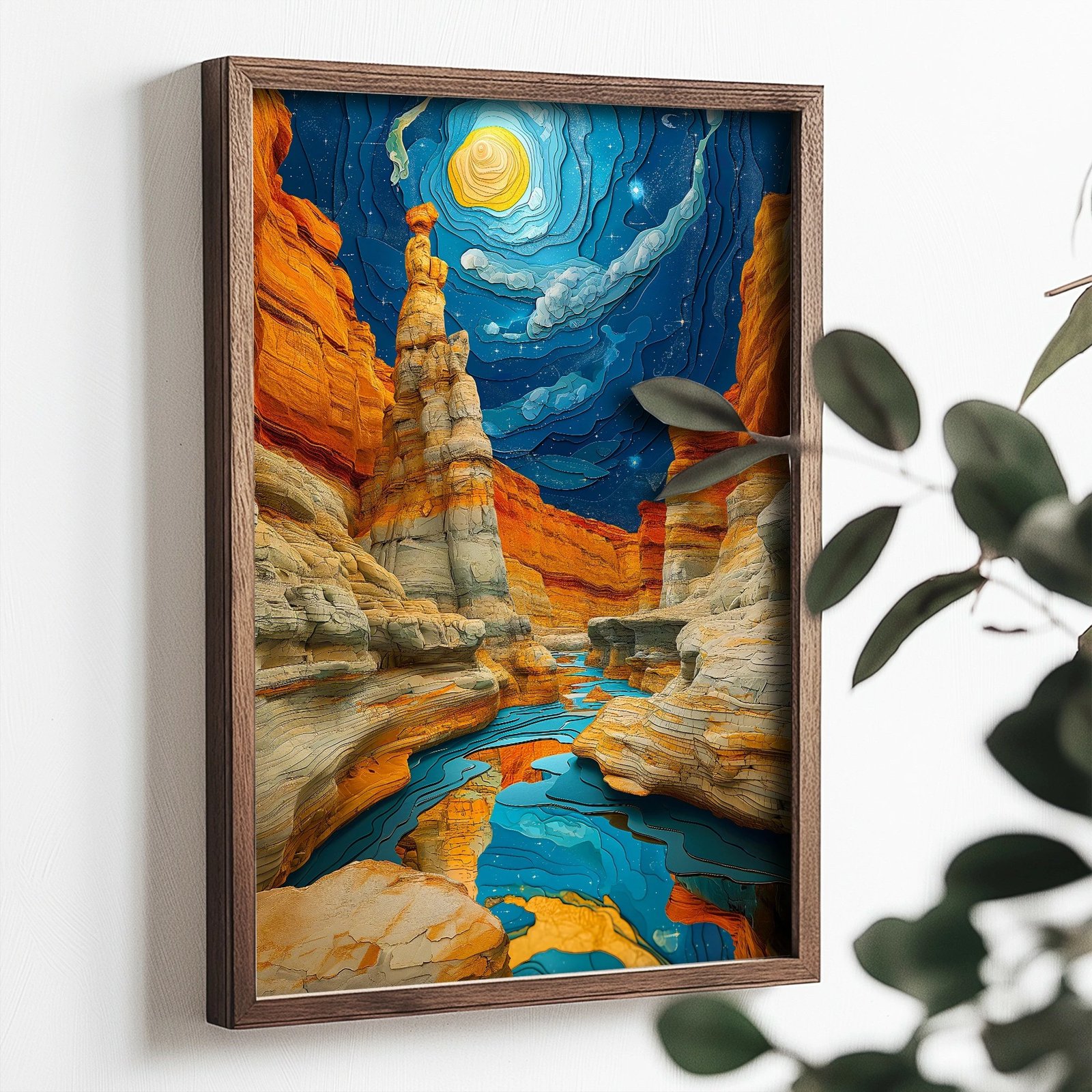 Pikturë dekorative me kornizë MDF, shumëngjyrëshe, Wallity TUN106-XL, 50x70x3.5cm