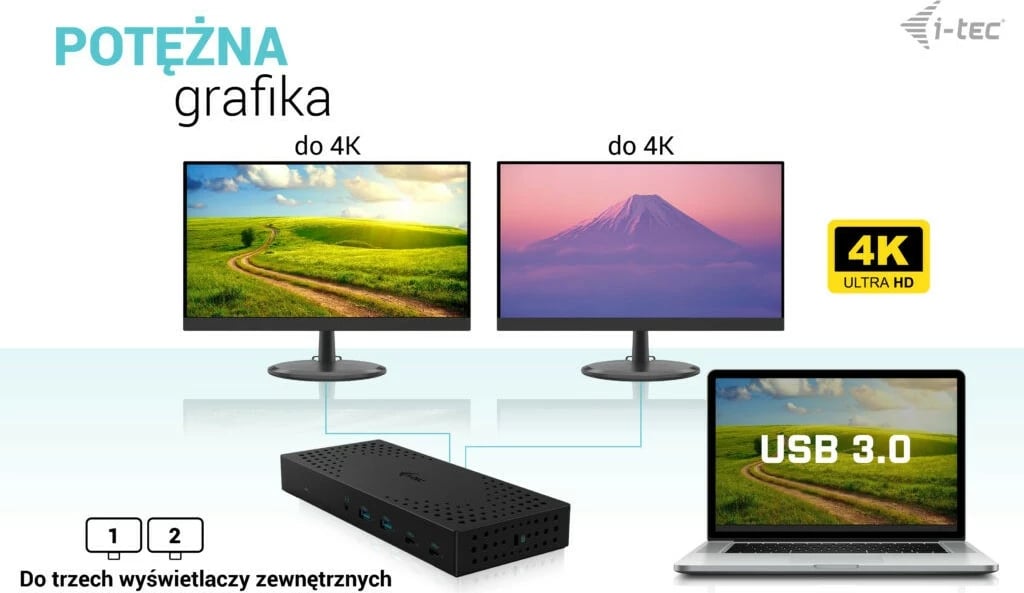 Stacion dokimi i-tec CATRIPLE4KDOCKPD2, 3x 4K, USB 3.0/USB-C/Thunderbolt, 100W, i zi Stacion dokimi i-tec CATRIPLE4KDOCKPD2, 3x 4K, USB 3.0/USB-C/Thunderbolt, 100W, i zi